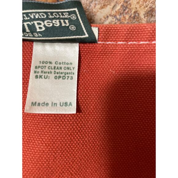 L.L.Bean Boat and Tote Bag Canvas Rust Orange Cotton USA Monogram Cooper - Picture 7 of 15